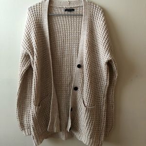 American Eagle, cream oversized cardigan, size s